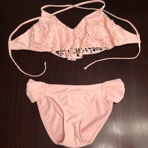 Pink/Coral Bikini Med top/Small bottom